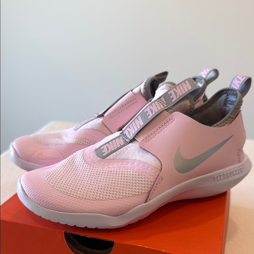Nike Flex Runner Pink Slip-On Sneakers Kids Size 1